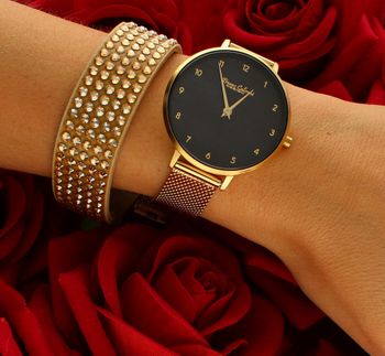 Zegarek damski na złotej bransolecie Bruno Calvani BC90558 GOLD. Damski zegarek biżuteryjny. Zegarek damski w złotym kolorze, (2).jpg